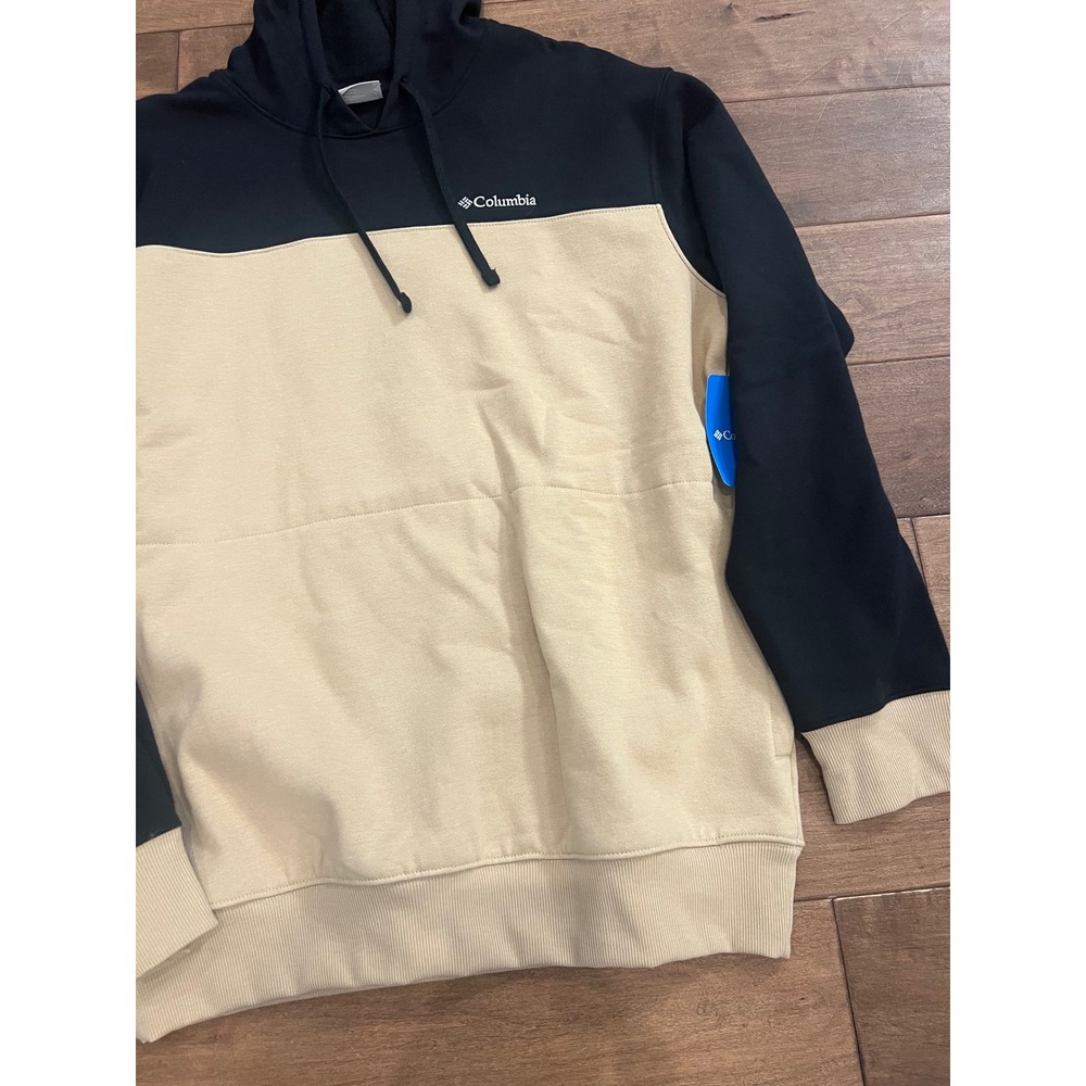 Columbia Hart Mountain III Hoodie Mens Medium Black Tan Colorblock Sweatshirt - Picture 3 of 5